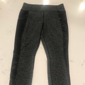 Tweed and faux leather Athleta leggings